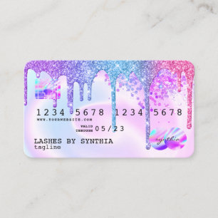 Holograph Pastel Unicorn Modern Kredit Card Stil Visitkort