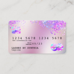 Holograph Pastel Unicorn Modern Kredit Card Stil Visitkort