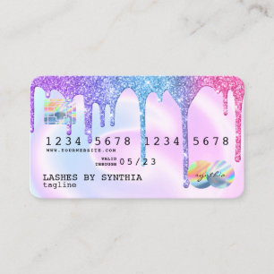 Holograph Pastel Unicorn Modern Kredit Card Stil Visitkort