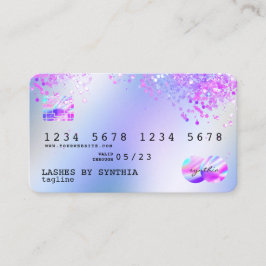 Holograph Pastel Unicorn Modern Kredit Card Stil Visitkort