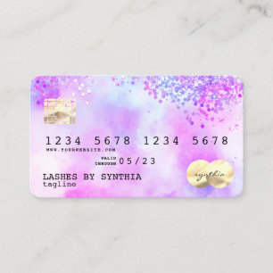Holograph Pastel Unicorn Modern Kredit Card Stil Visitkort