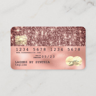 Holograph ro guld glitter Modern Kredit Card Visitkort