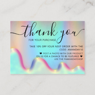 Holograph Shop Tack Discount Code Ombre Visitkort