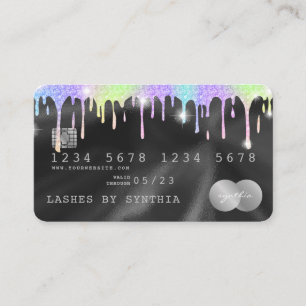 Holograph Silver Unicorn-Kredit-kort, tankstreck Visitkort