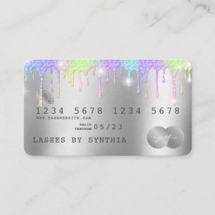 Holograph Silver Unicorn-Kredit-kort, tankstreck Visitkort