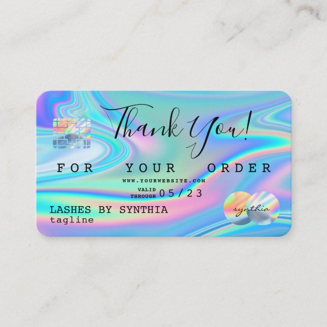 Holograph Tack Modern Kredit Card Stil Visitkort (Framsida)