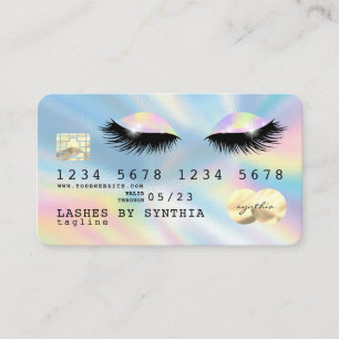 Holograph Unicorn Dricks Kredit Card ögon lash Visitkort