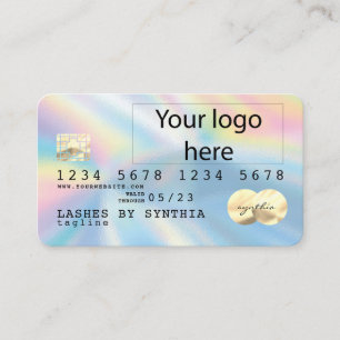 Holograph Unicorn Dripp Kredit Card lägg till logo Visitkort