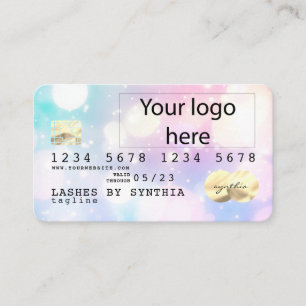 Holograph Unicorn Dripp Kredit Card lägg till logo Visitkort