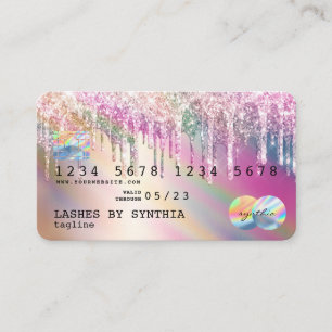 Holograph Unicorn Drives Modern Kredit Card Stil Visitkort