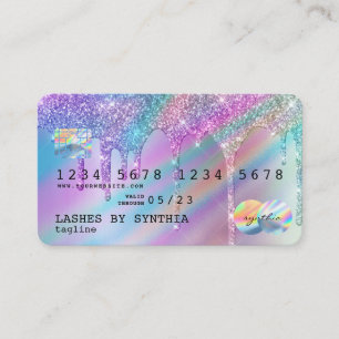 Holograph Unicorn Drives Modern Kredit Card Stil Visitkort