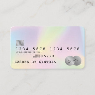 Holograph Unicorn Modern Kredit Card Stil Visitkort