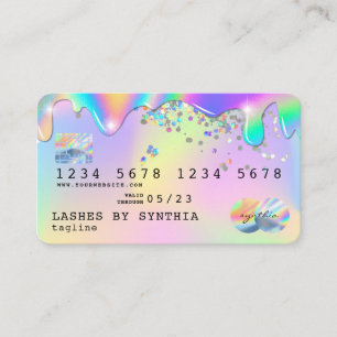 Holograph Unicorn Modern Kredit Card Stil Visitkort