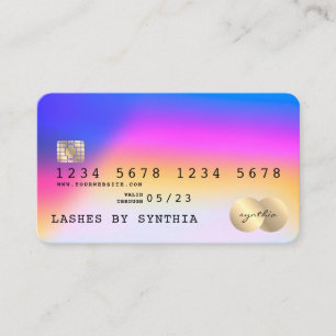 Holograph Unicorn Modern Kredit Card Stil Visitkort
