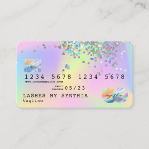 Holograph Unicorn Modern Kredit Card Stil Visitkort
