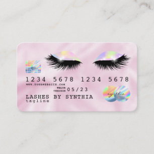 Holograph Unicorn Rosa Kredit Card ögon lash Visitkort