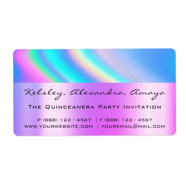 Holograph Unicorn Rosa Möhippa Sweet 16:e Fraktsedel (Framsidan)