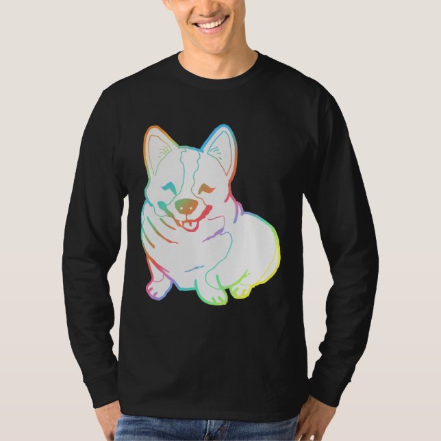 Holographic Fat Corgi Magnet T Shirt (Framsida)