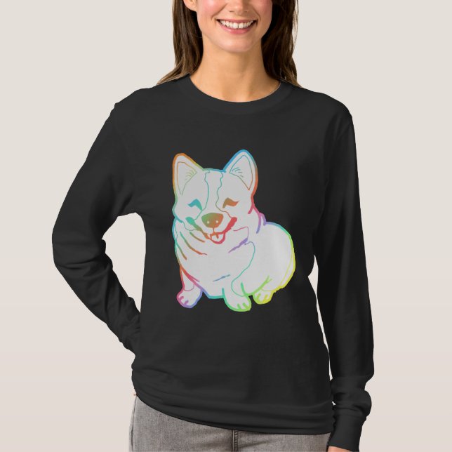 Holographic Fat Corgi Magnet T Shirt (Framsida)