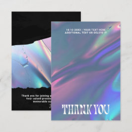 Holographic Groovy Retro Grunge Photo or Logo Tack Kort