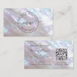 Holographic Iridescent Logo Script Calligraphy Visitkort
