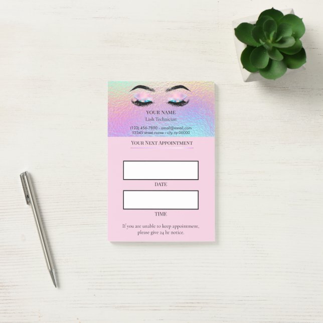 Holographic Lash appointment Post-it Block (Kontor)