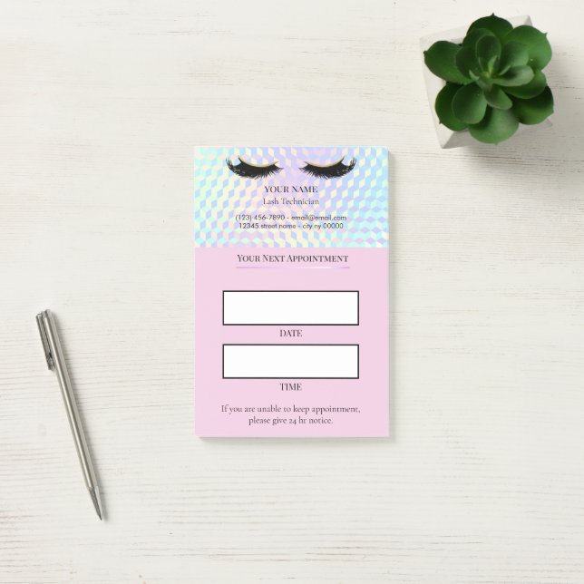 Holographic Lash appointment Post-it Block (Kontor)