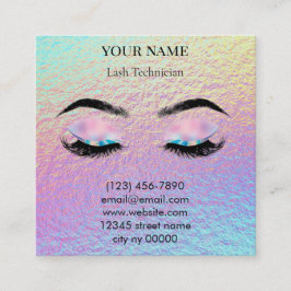 Holographic Lash Technician Appointment Card Tidsbeställning Kort