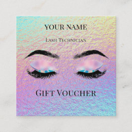 Holographic Lash Technician Gift Certificate Card Lojalitetskort