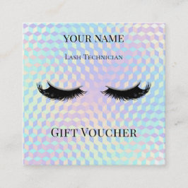 Holographic Lash Technician Gift Certificate Card Lojalitetskort