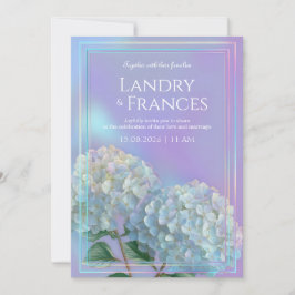 Holographic Linear Lavender Hydrangea Wedding Inbjudningar