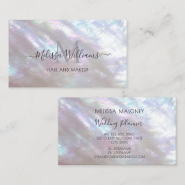 Holographic Makeup Artist Monogram Visitkort