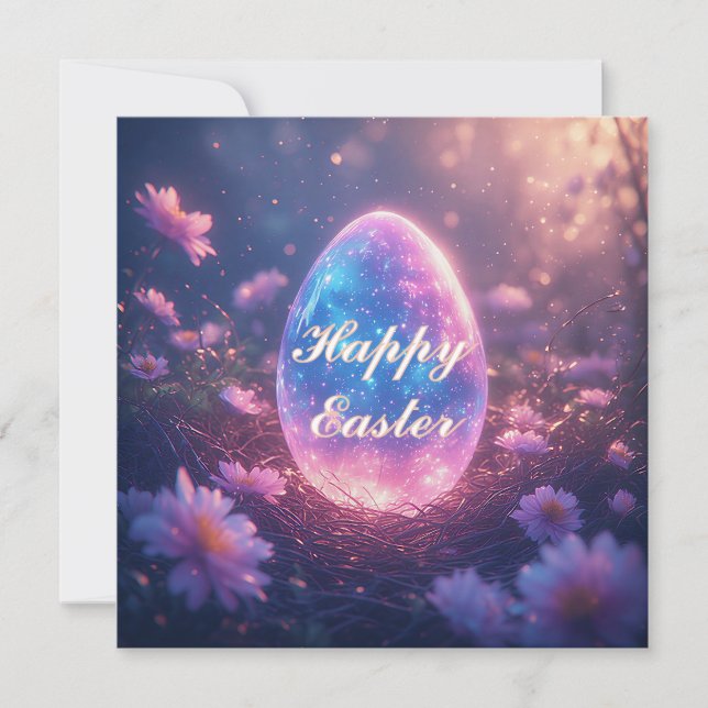 Holographic Neon Easter Egg Card Julkort (Framsida)