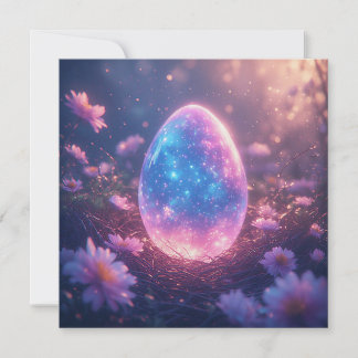 Holographic Neon Easter Egg Card Julkort