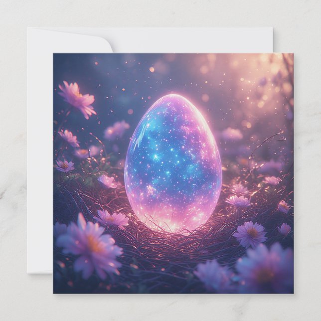 Holographic Neon Easter Egg Card Julkort (Framsida)
