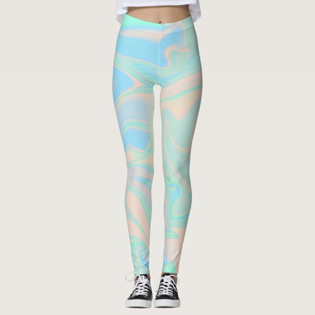 Holographic regnbågsskimrande struktur för leggings (Framsida)