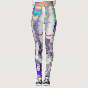 Holographic regnbågsskimrande utrymmedamasker fö leggings