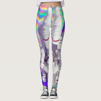 Holographic regnbågsskimrande utrymmedamasker för leggings