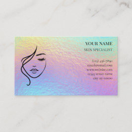 Holographic Skincare & Beauty After Care Card Tidsbeställning Kort