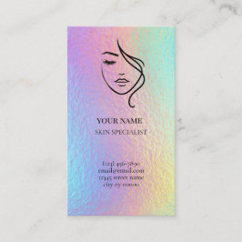 Holographic Skincare & Beauty Appointment Card Tidsbeställning Kort