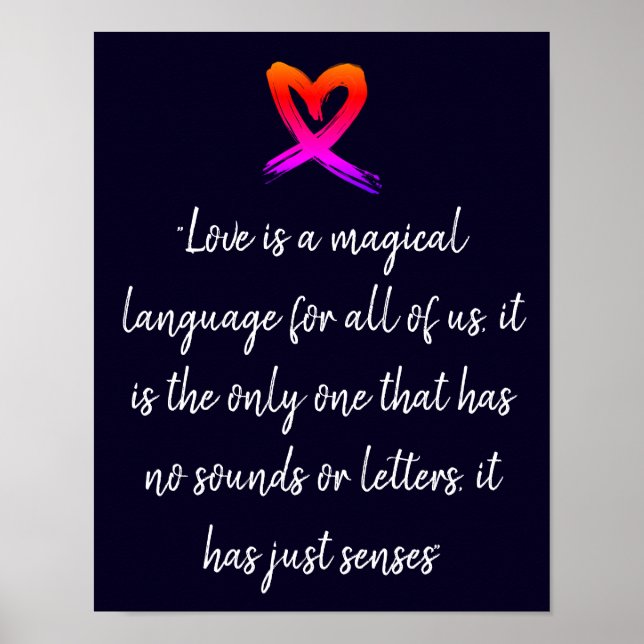Holography Heart Kärlek Quote Poster (Framsidan)
