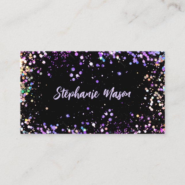 Hologrphic Glitter Makeup Artist Black Business (Framsida)