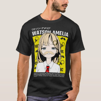 Hololive EN Amelia Watson Smug Mustache    T Shirt