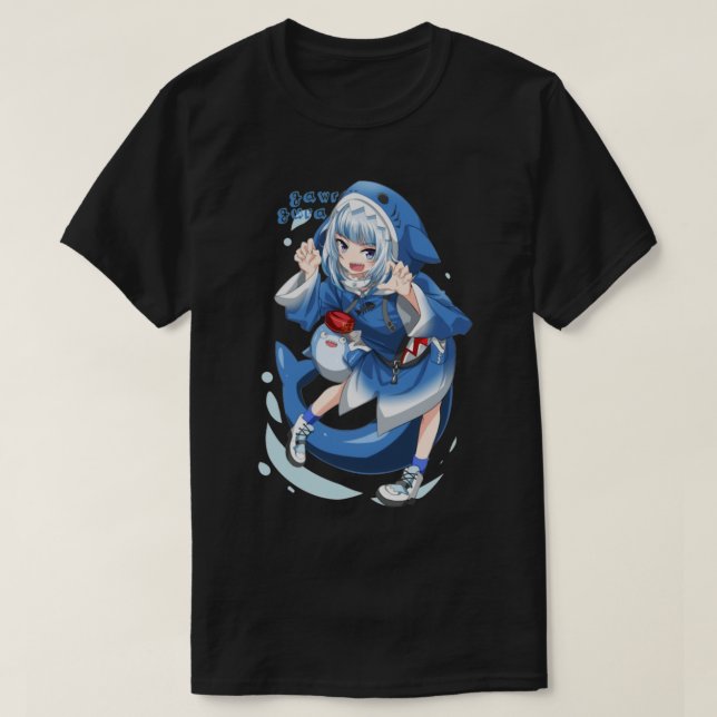 Hololive EN - Gawr Gura Shark T Shirt (Design framsida)