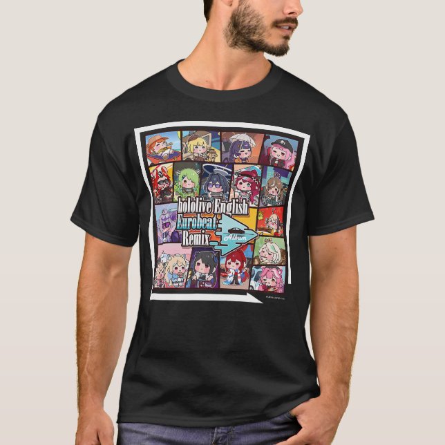Hololive Engelska Euroslag Remix Album T Shirt (Framsida)