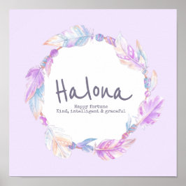 Holonas fjäder- och pärlkrans namnbetygelse poster