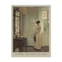 Holsøe Salon inre med kvinna C0571 vykort
