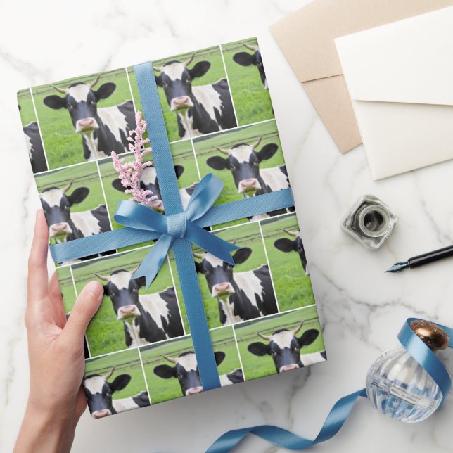 Holstein Bull i Grönt Pasture Presentpapper (Gifting)