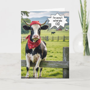 Holstein Cow Birthday Humor Kort