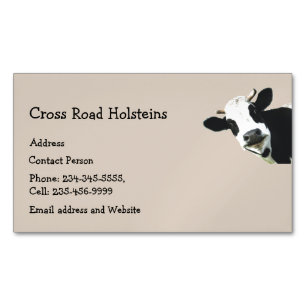 Holstein Cow Breeder Dairy Farm Humor Magnetiska Visitkort